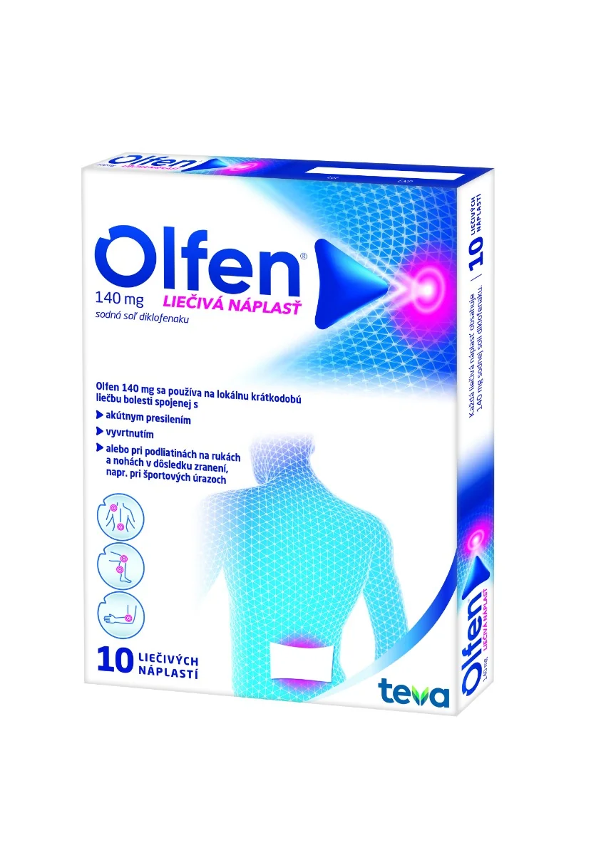 Olfen 140 mg (Diclobene) 1×10 ks, liečivé náplasti