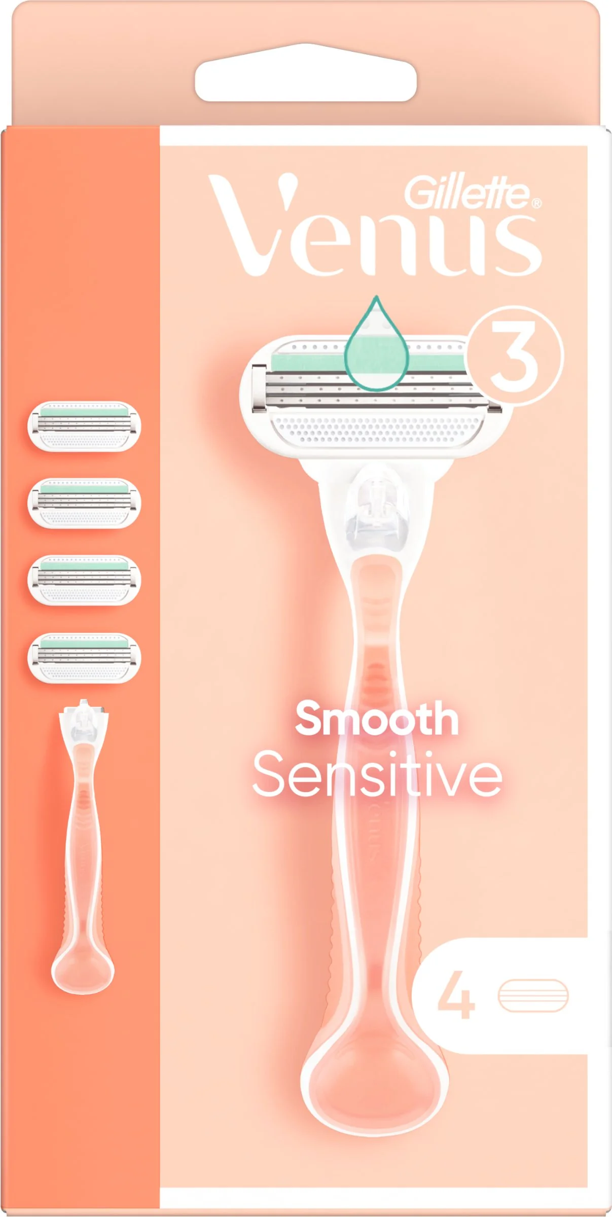 Venus Smooth Sensitive Strojček + 4 NH 1×1 set, holiaci strojček + 4 náhradné hlavice