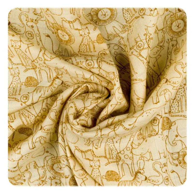 XKKO BMB bambusové plienky 70x70 Safari Honey Mustard MIX, 3 ks