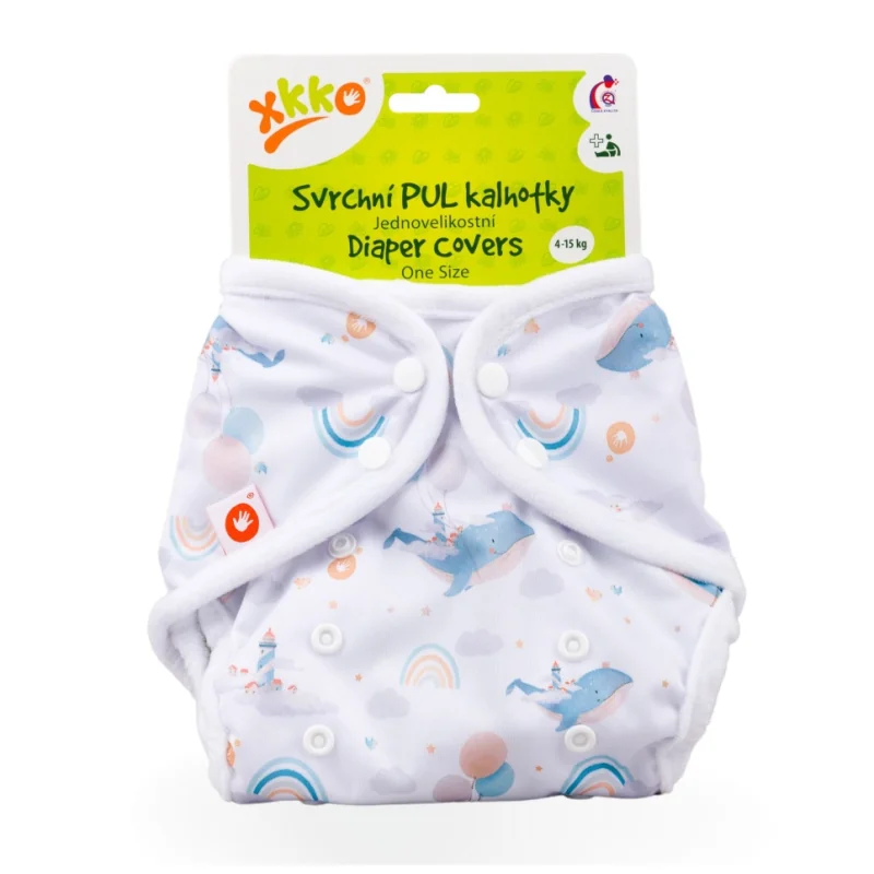 XKKO Vrchné plienkové nohavičky One Size - Sky Whale PULDCOS26