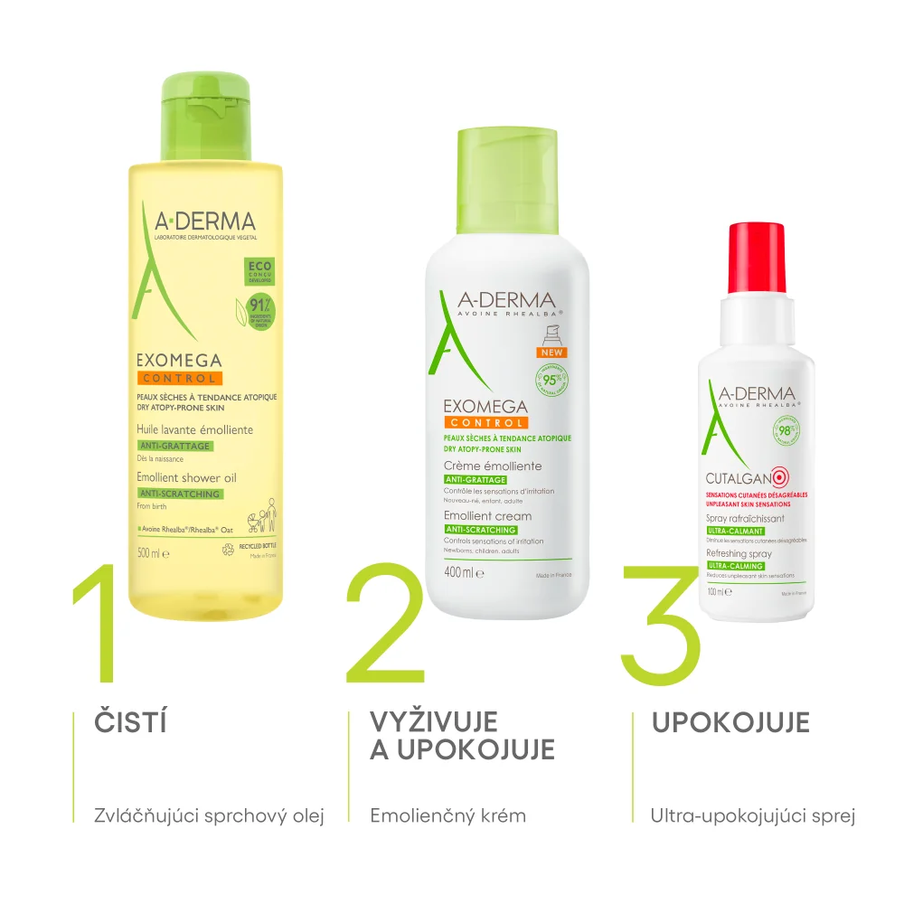A-DERMA Exomega Control Zvláčňujúci umývací olej 1×500 ml, sprchovací olej