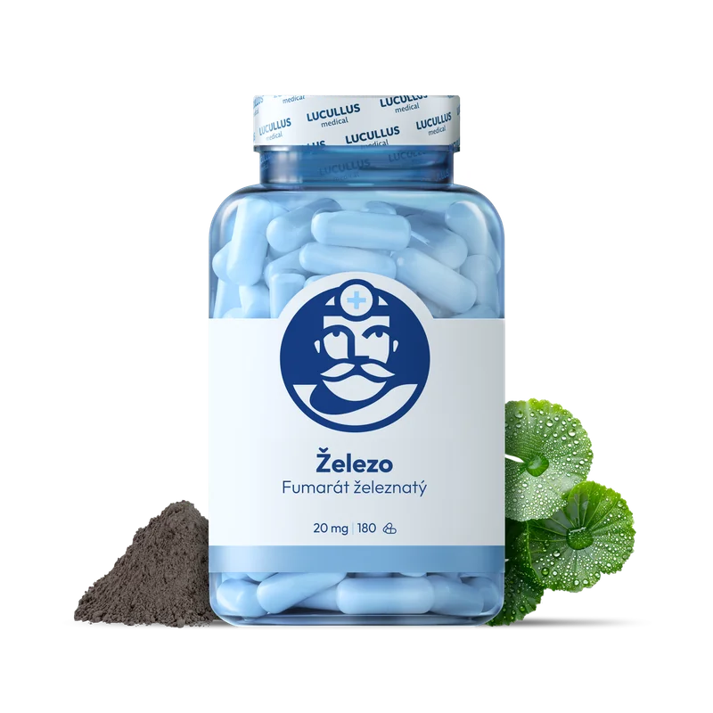 Dr. LUCULLUS Železo 2× 180 kapsúl Fumarát železnatý
