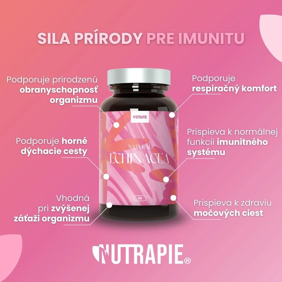Nutrapie Natural Echinacea 1×90 kapsúl, výživový doplnok na imunitu