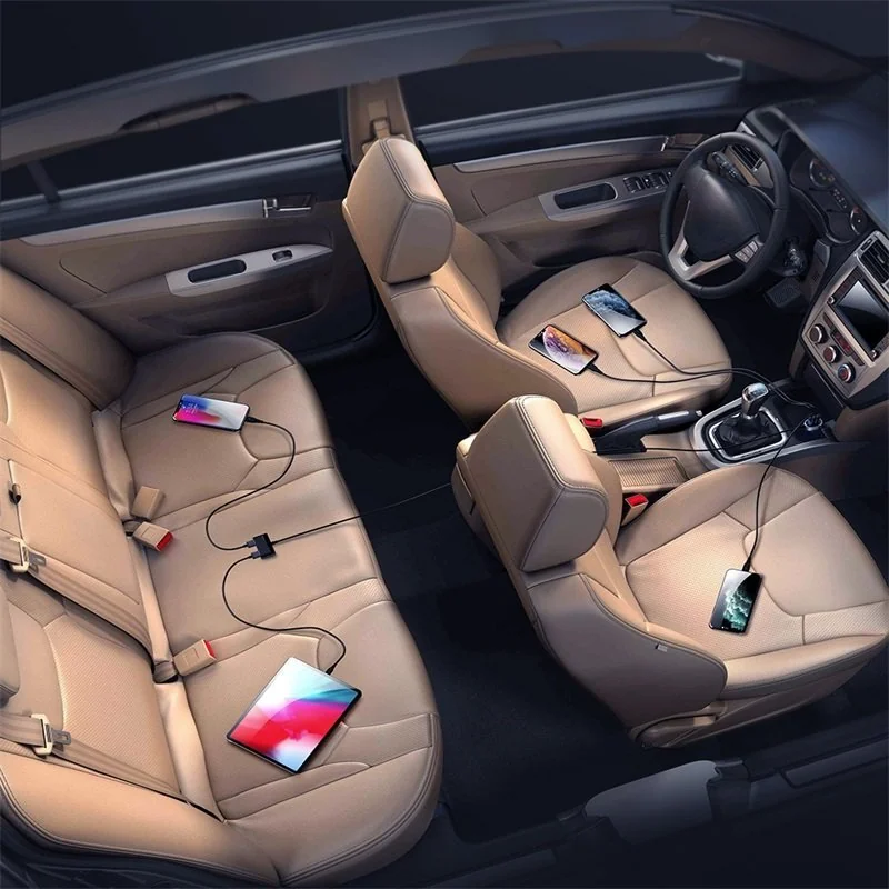 Joyroom Multi Ports autonabíjačka 5x USB 6.2A, čierna