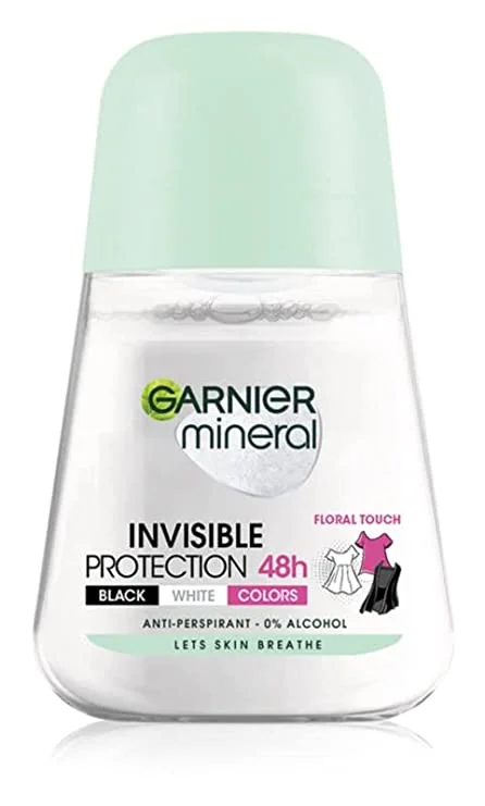 Garnier Invisible 48h 1×50 ml, guľôčkový antiperspirant proti škvrnám