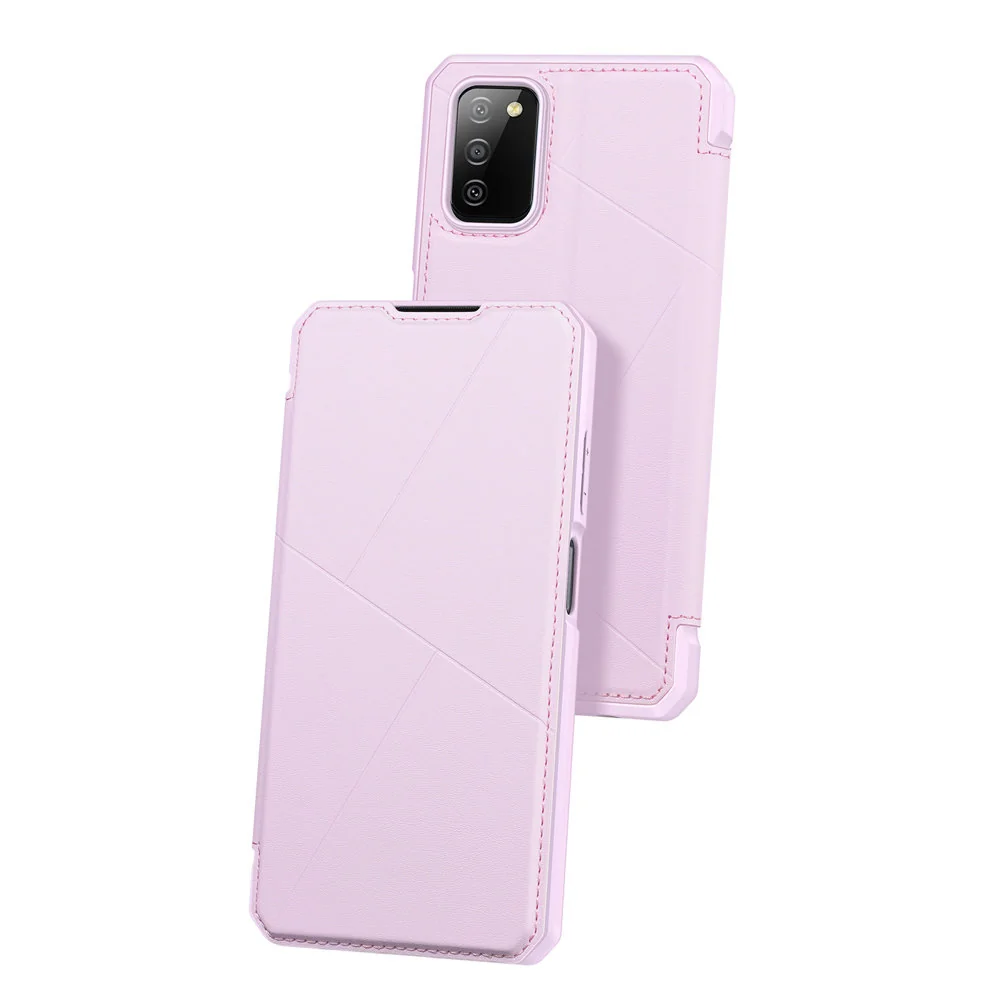 DUX DUCIS Skin X knižkové kožené puzdro na Samsung Galaxy A03s, ružové