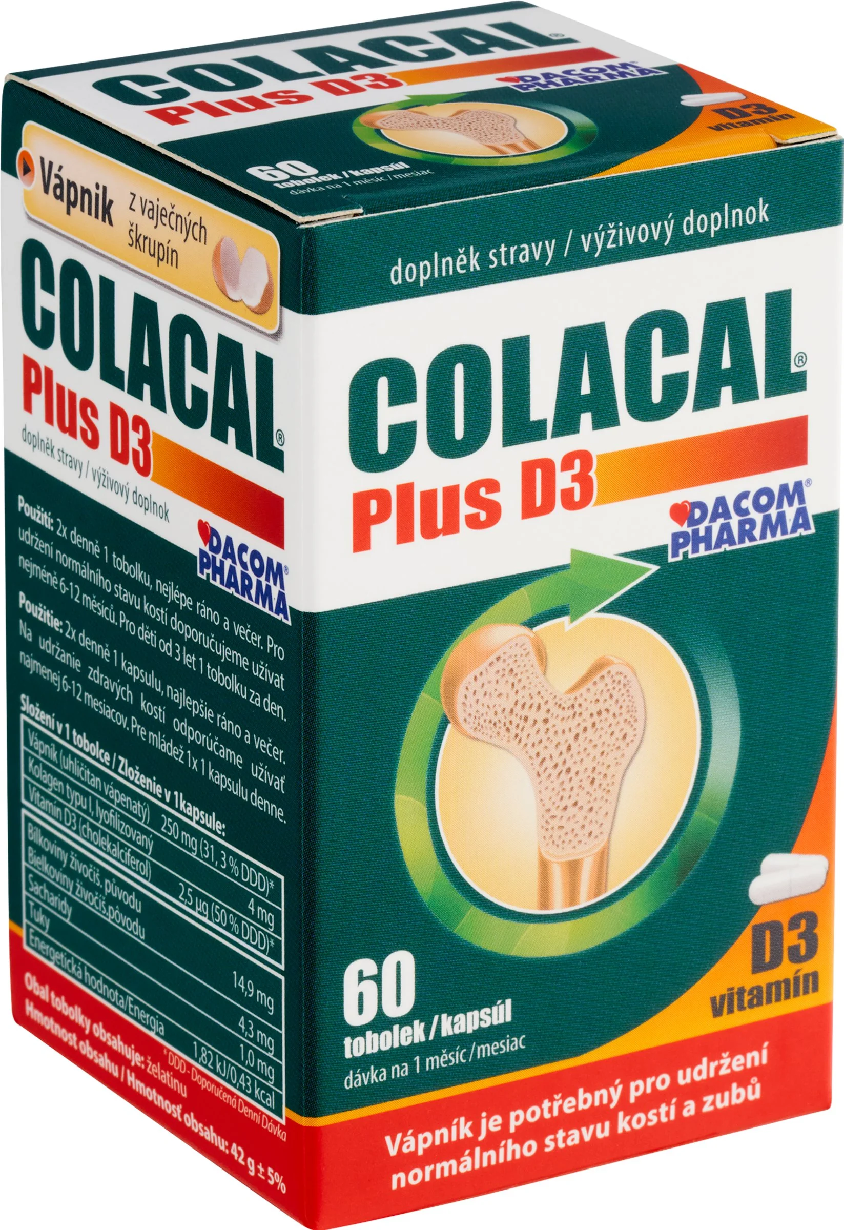 COLACAL Plus D3 1×60 cps, výživový doplnok
