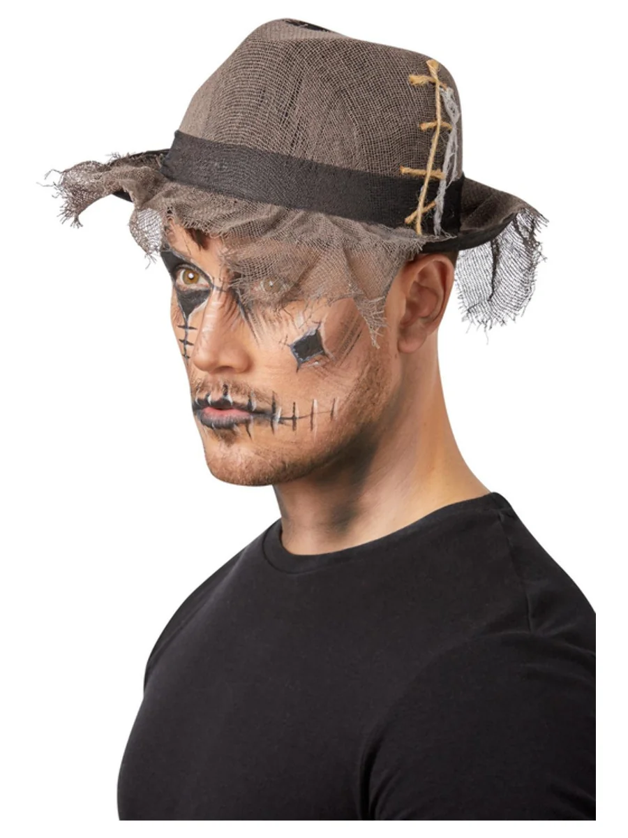 Ľanový klobúk Trilby sivý horror