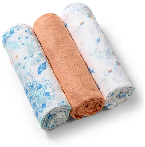 BABYONO Plienky mušelínové Super soft 3 ks - oranžová 1×3 ks, mušelínové plienky
