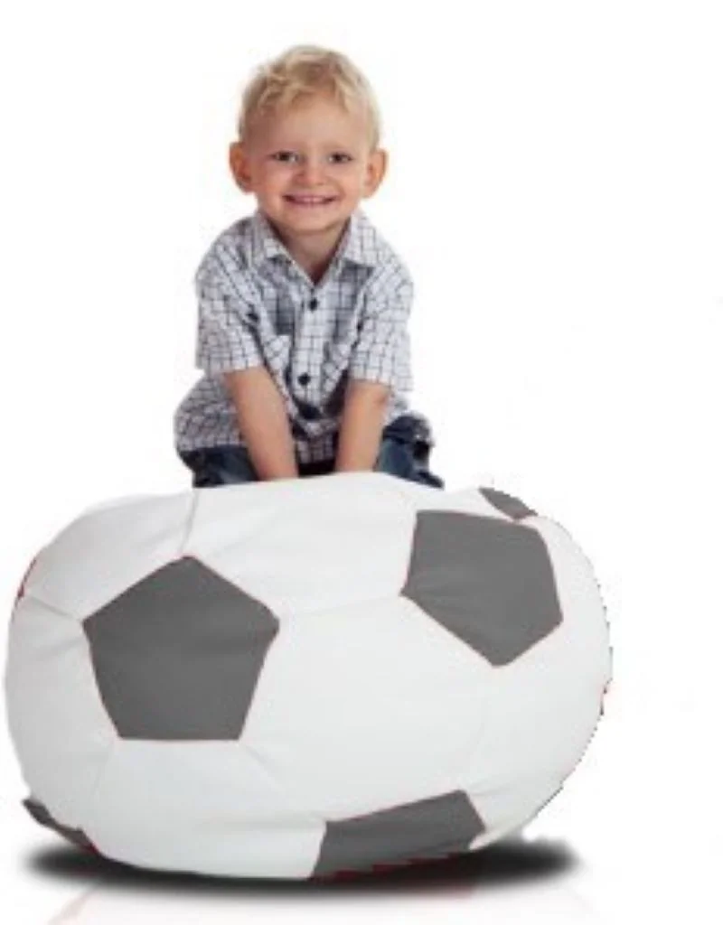 Sedací vak futbalová lopta malá bielosivá EMI