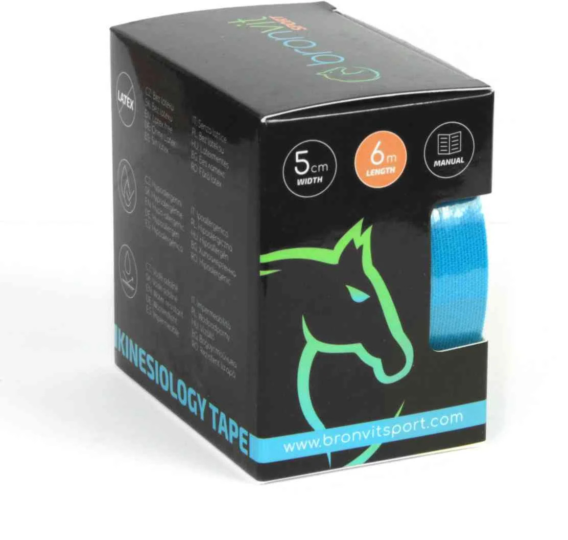 BronVit Sport Kinesio Tape classic modrá 5cmx6m 1×1 ks, kinesio tape