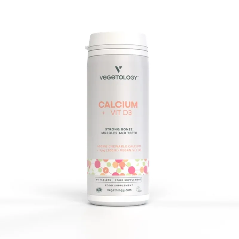 Vegetology Vápnik + Vitamín D3, 60 žuvacích tabliet
