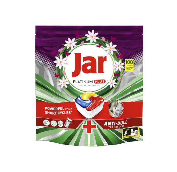 Jar Platinum Plus All In One tablety do umývačky riadu, citrón 100 cps