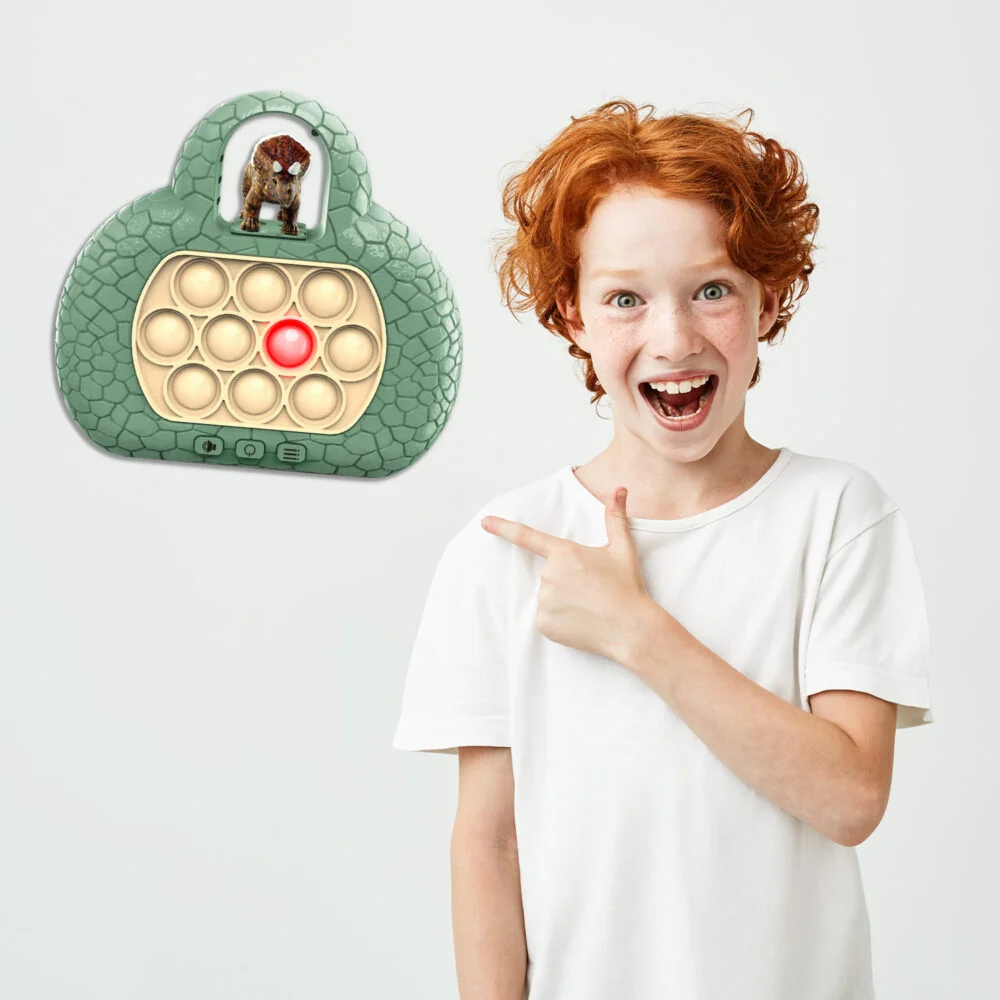 MG Pop It Triceratops interaktívna hračka pre deti, zelená
