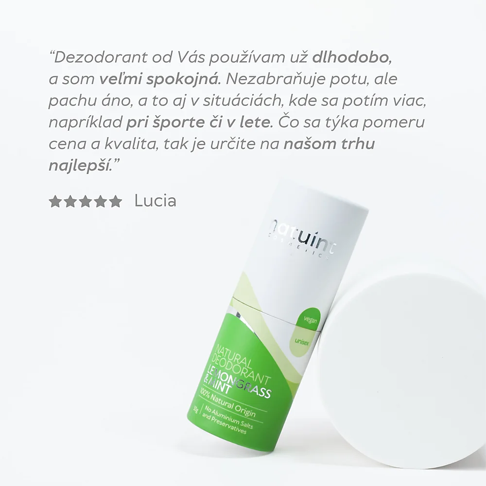 Krémový dezodorant citrónová tráva a mäta Natural Deodorant - Lemongrass & Mint UNISEX