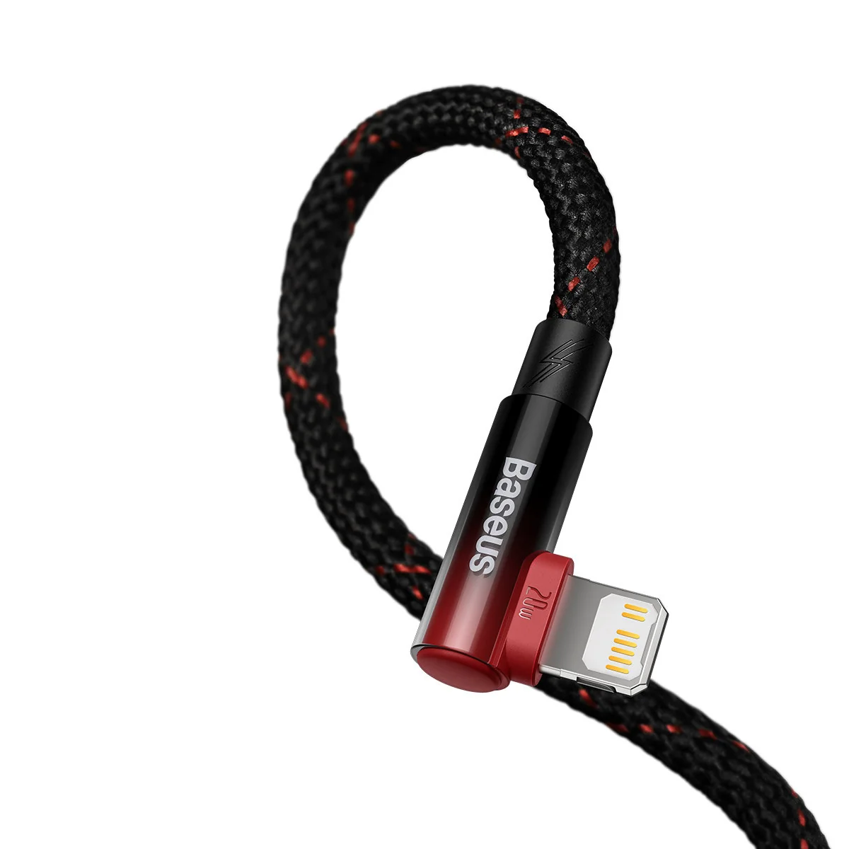 Baseus MVP Elbow kábel USB-C / Lightning 20W 2m, čierny/červený