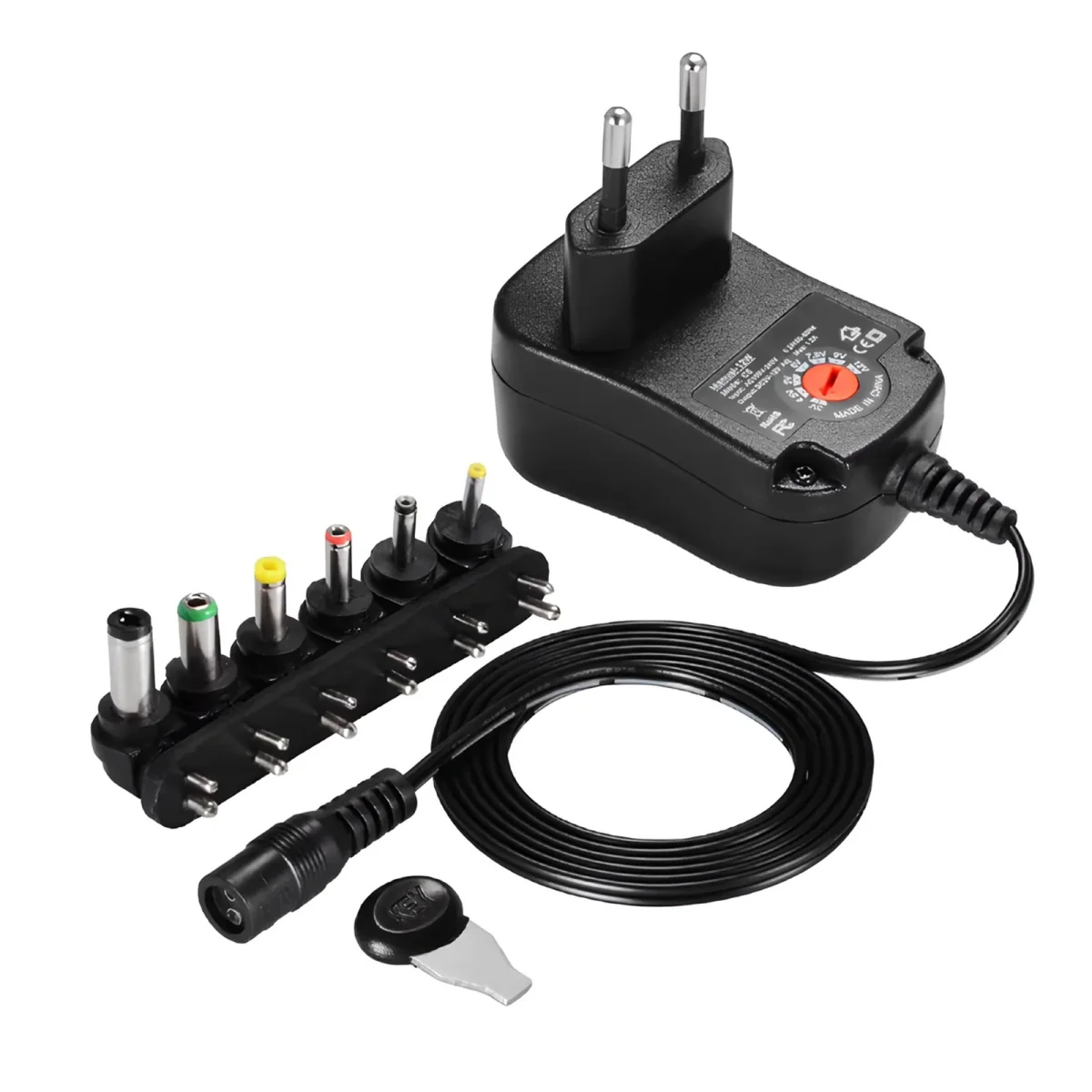 MG Charger univerzálny regulovateľný napájací adaptér 3-12V, 30W, čierny