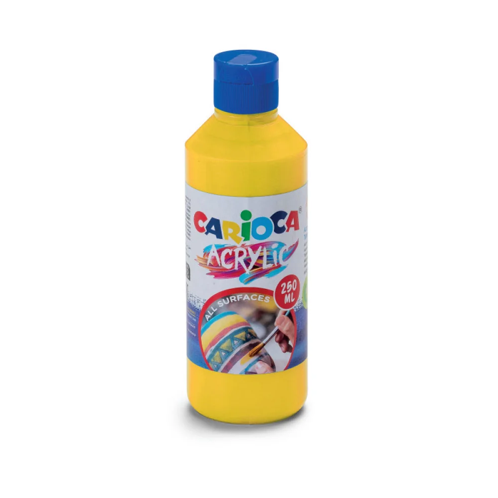 Akrylová farba prémiovej kvality Carioca 250 ml žltá-CARIOCA