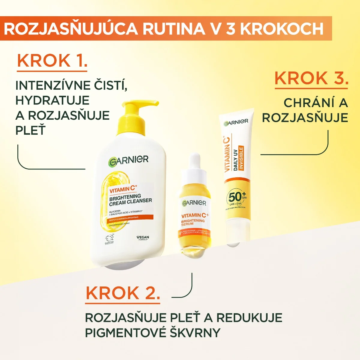 Garnier Skin Naturals rozjasňujúci čistiaci krém s vitamínom C 1×250 ml, čistiaci krém