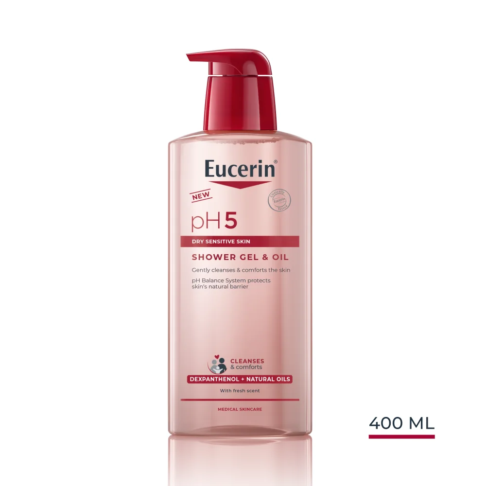 EUCERIN pH5 Sprchový gél & olej 1×400 ml, sprchový gél a olej
