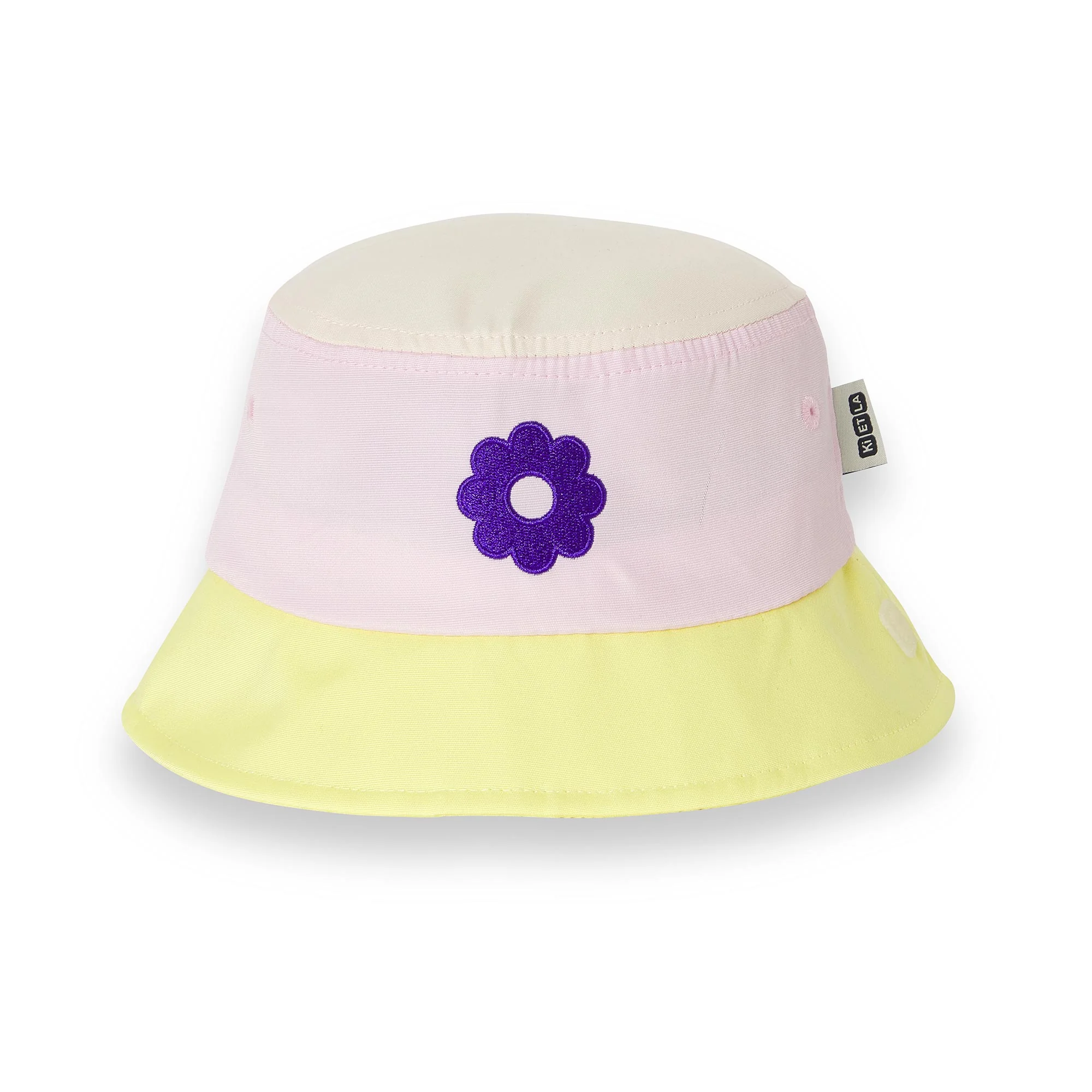 KiETLA ICONIK klobúčik s UV ochranou - Pink Flower 46 - 49 cm