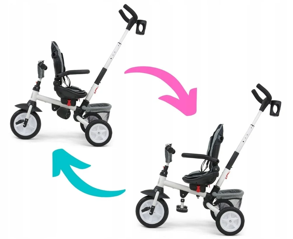 Luxusná Trojkolka Milly Mally Stanley Rubber Grey, sivá