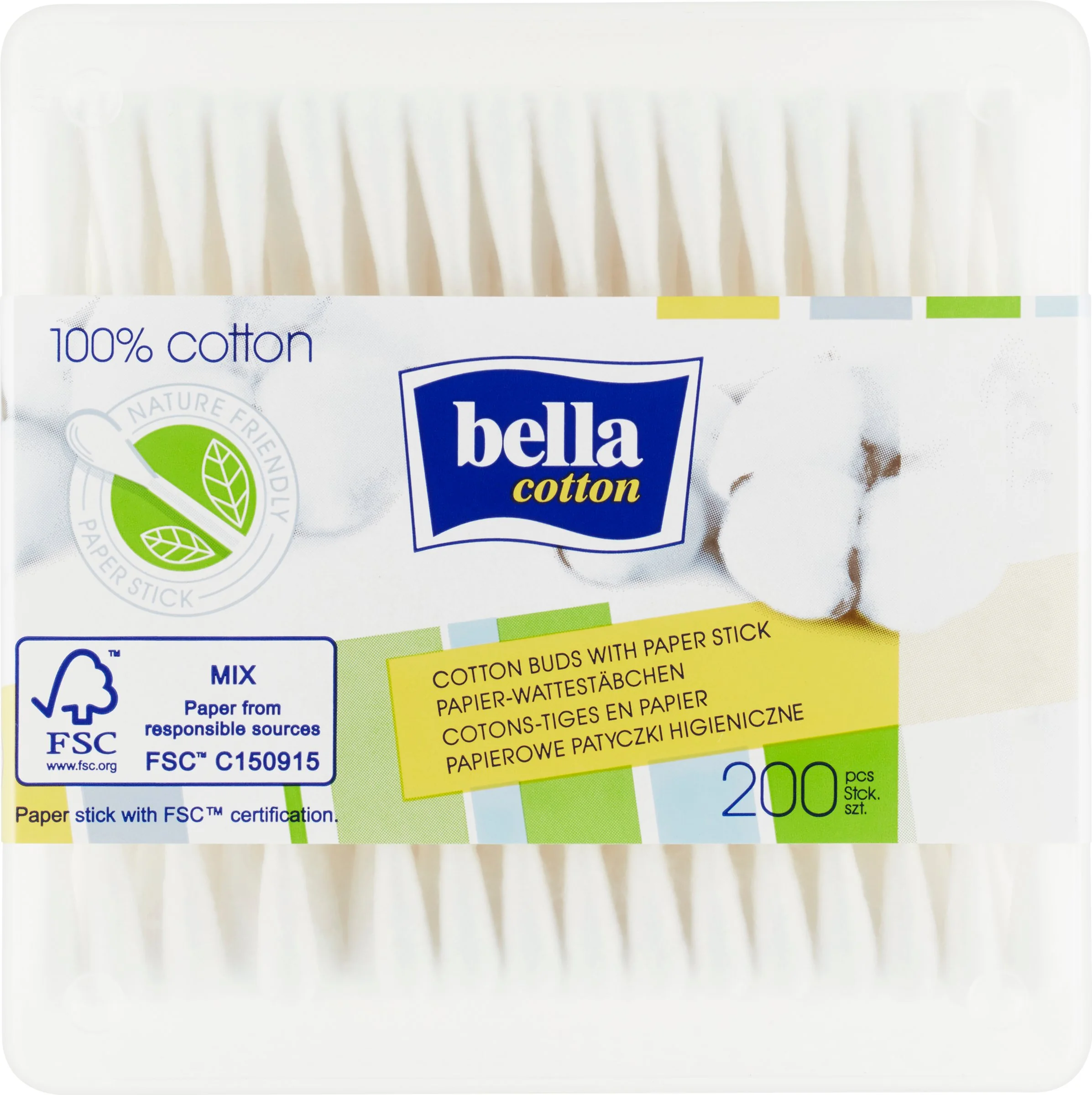 VATOVE TYC.BELLA 200KS KRABICKA   9002 1×200 ks, vatové tyčinky