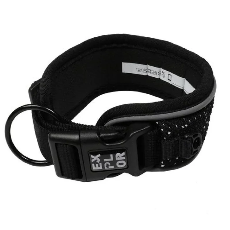 DUVO+ EXPLORER Ultimate fit CONTROL Prémiový obojok vyrobený z priedušných látok S 34-38cm granitovo čierny