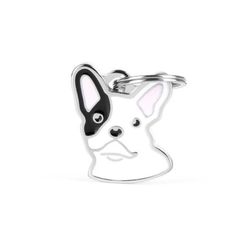 MF WHITE FRENCH BULLDOG 2,7x2,3 cm gravírovateľný prívesok