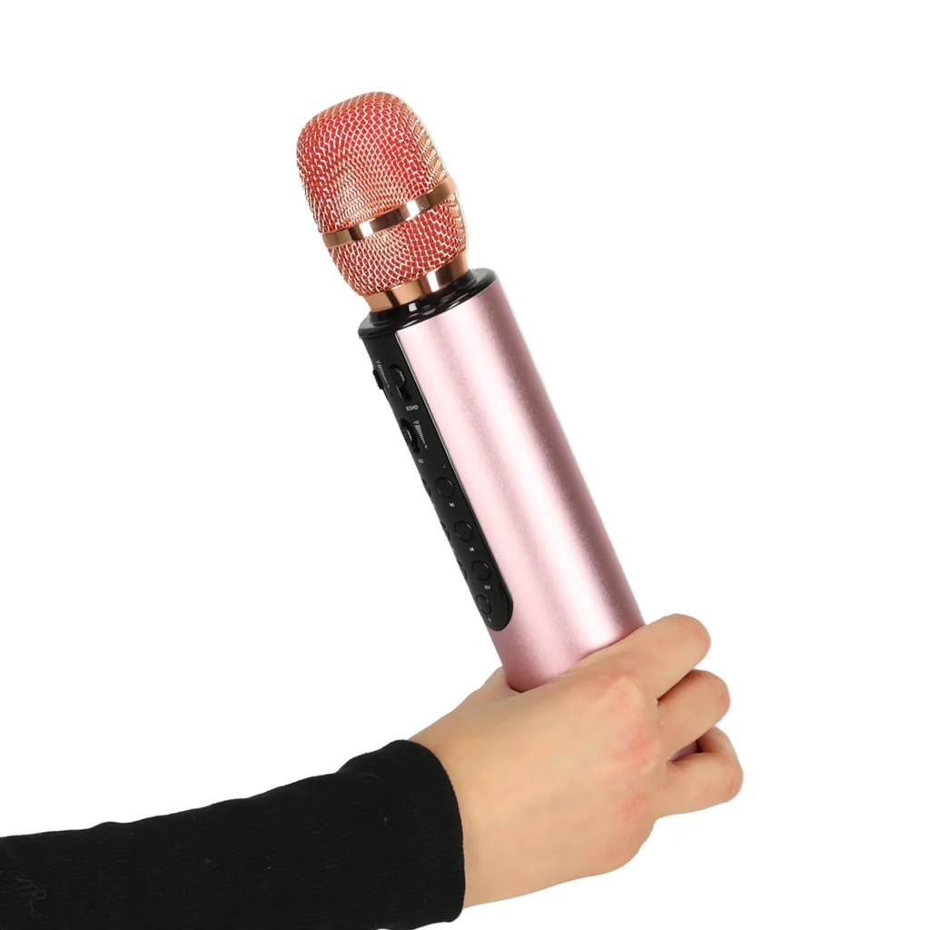 Bezdrôtový karaoke mikrofón detský, Bluetooth, 5 W, ružový