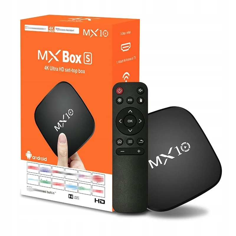 Eveon MX10-Z4 TV Box WiFi 4K, čierny