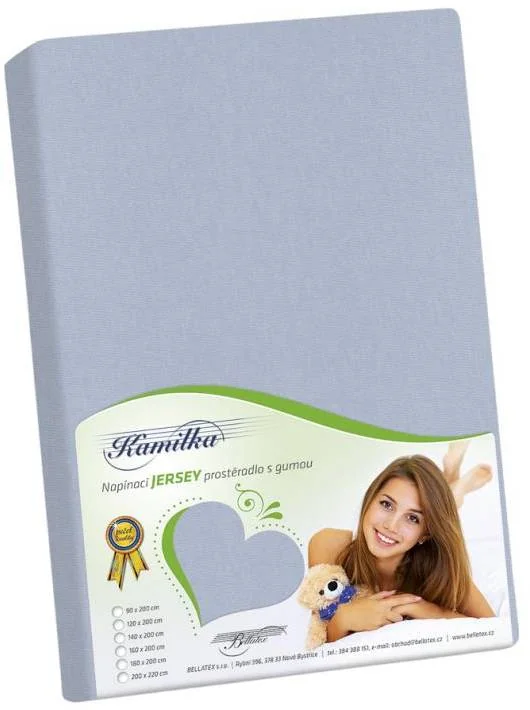 JERSEY prestieradlo 90x200x40cm 042 sv. šedá 1×1 ks, posteľná plachta