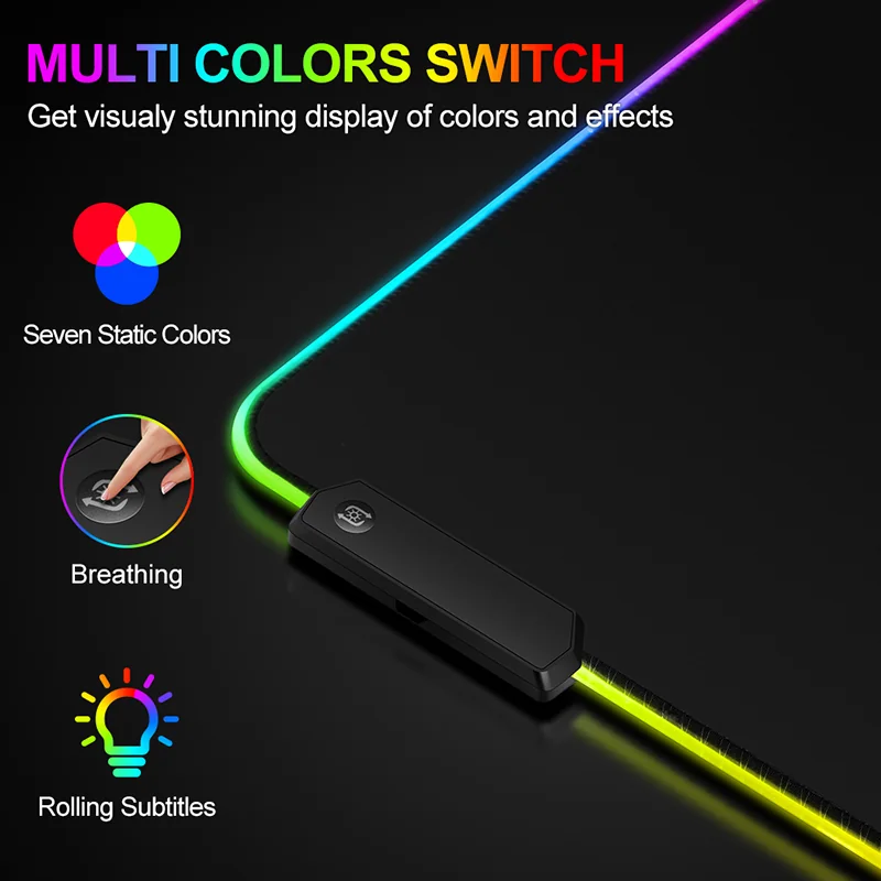 RGB podložka pod myš a klávesnicu s napájaním na USB