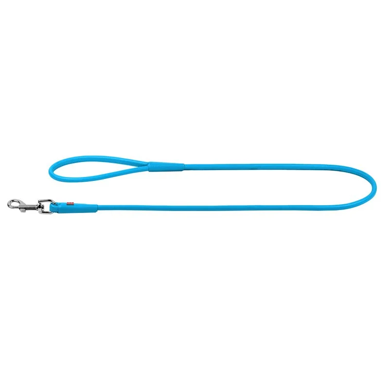 Okrúhle kožené vodítko modrej farby 122 cm, Šírka: 8 mm