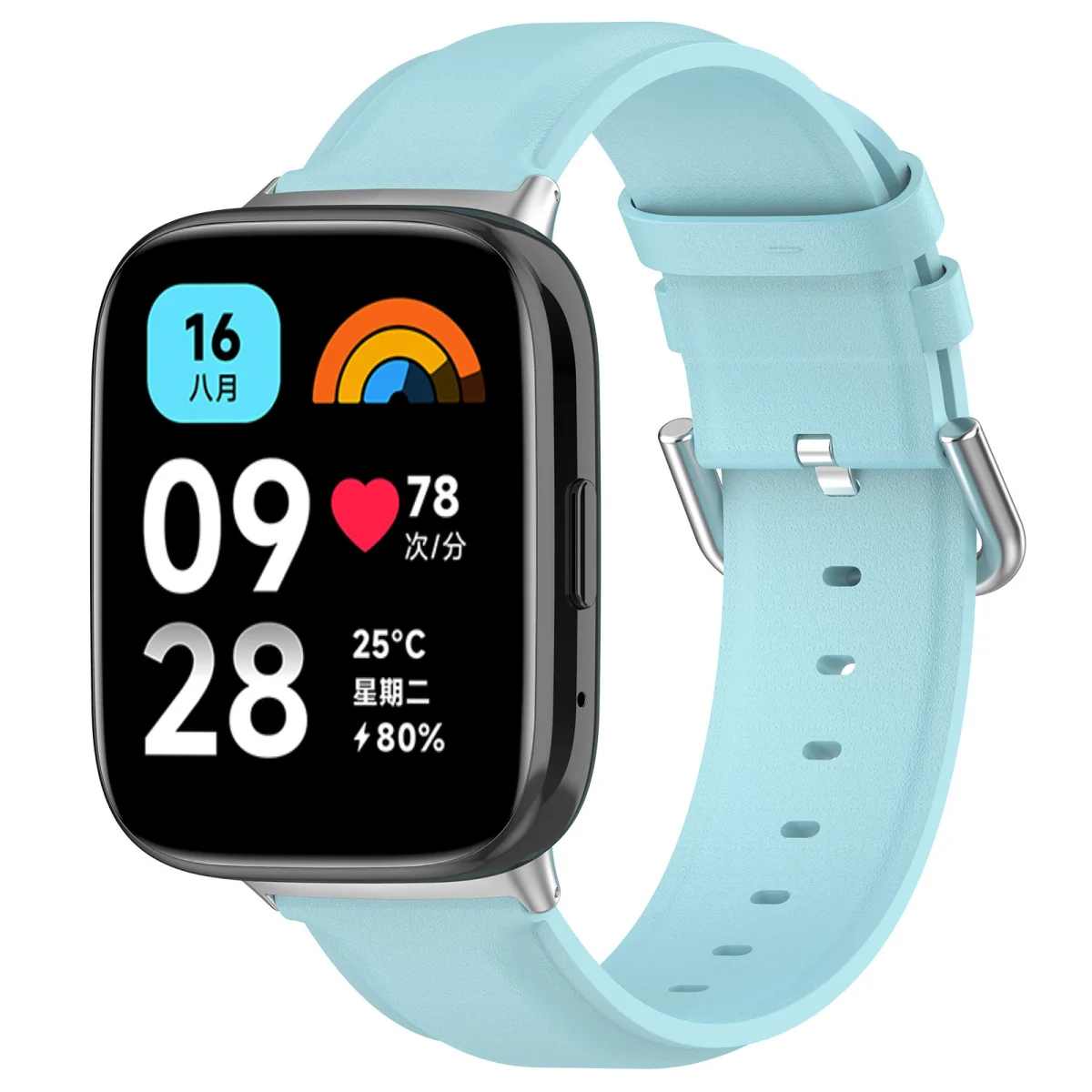 BStrap Leather remienok na Xiaomi Redmi Watch 3 Active / Lite light blue