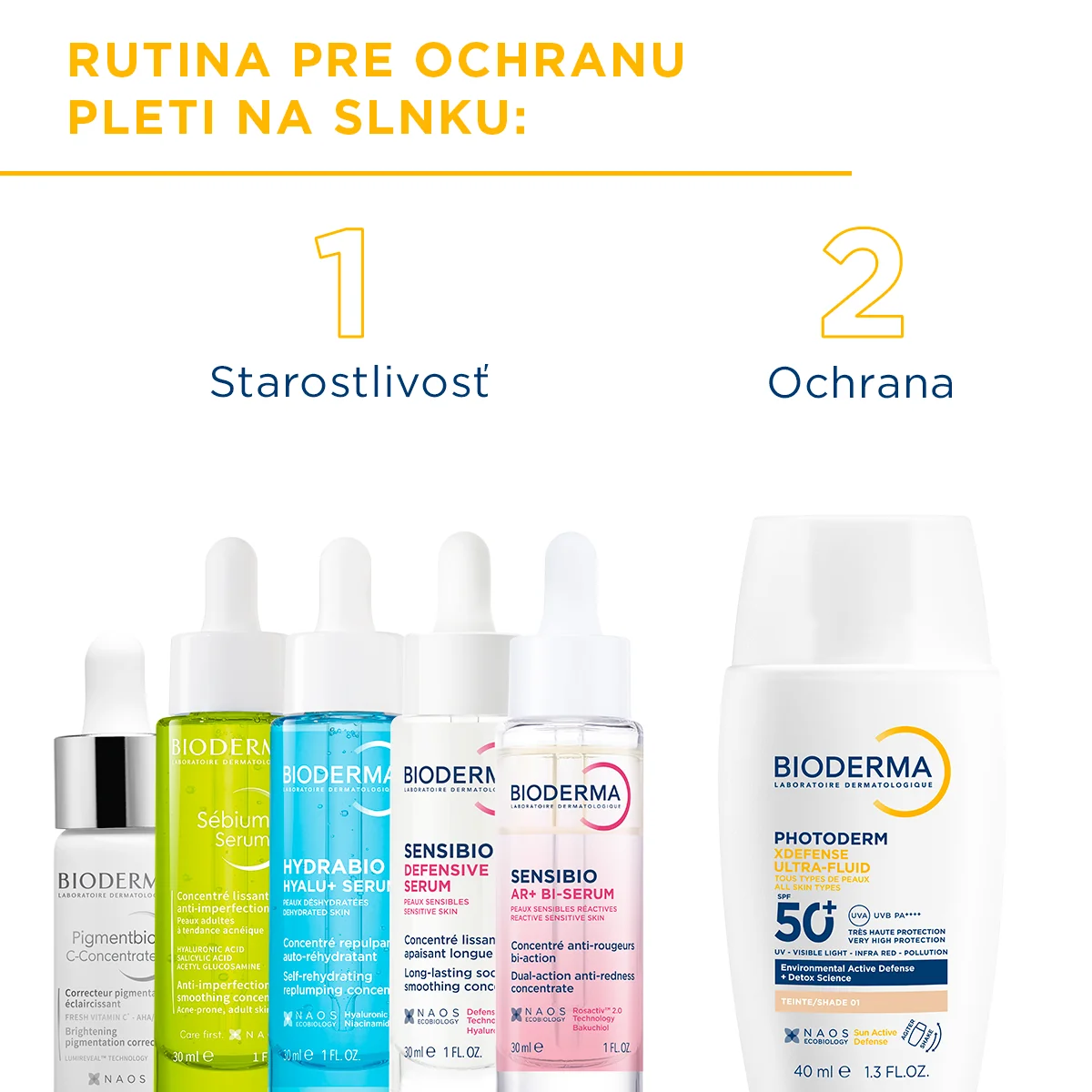 BIODERMA Photoderm XDefense tónovaná ultrafluidná ochrana SPF 50+ veľmi svetlá 1×40 ml, ultrafluidná ochrana na tvár