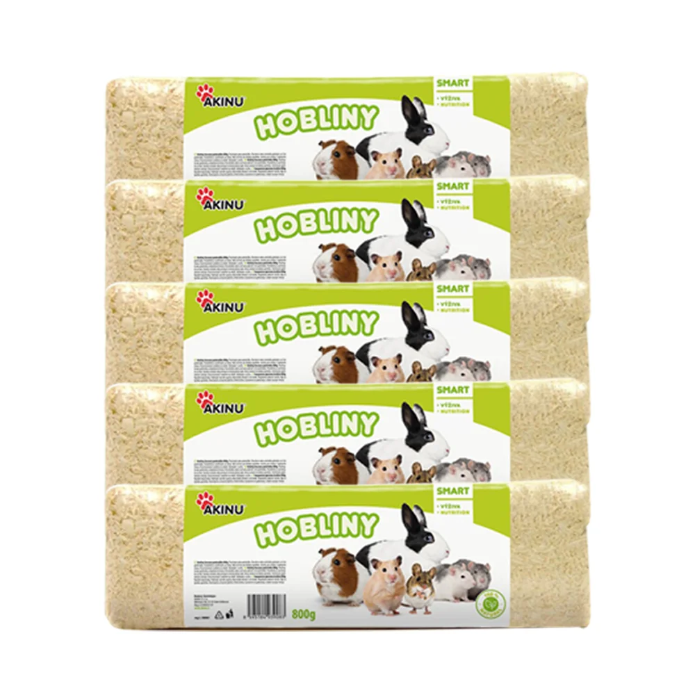 Akinu Lisovaná hoblinová podstielka pre malé/veľké hlodavce a králiky 5 x 800 g