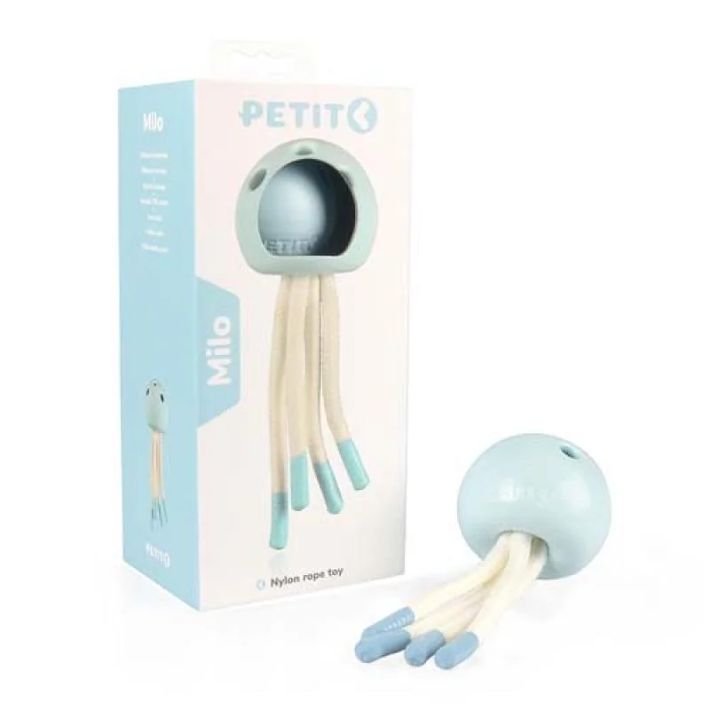 EBI PETIT MILO Hryzátko pre šteňatá a dospelých psov malých plemien modrá chobotnica 18x7x7cm
