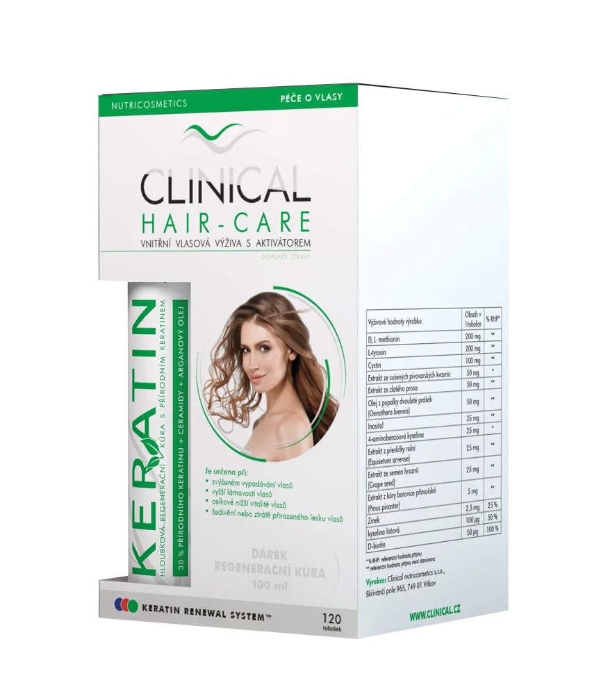 Clinical Hair-Care tob.120+keratin 100ml 4 mesačná kúra 120 tbl