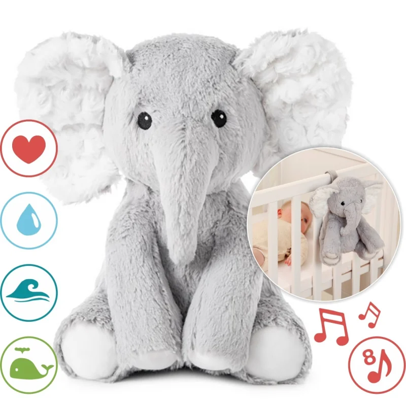 CLOUD B Eli the Elephant plyšový sloník so zvukmi a melódiami, 0m+