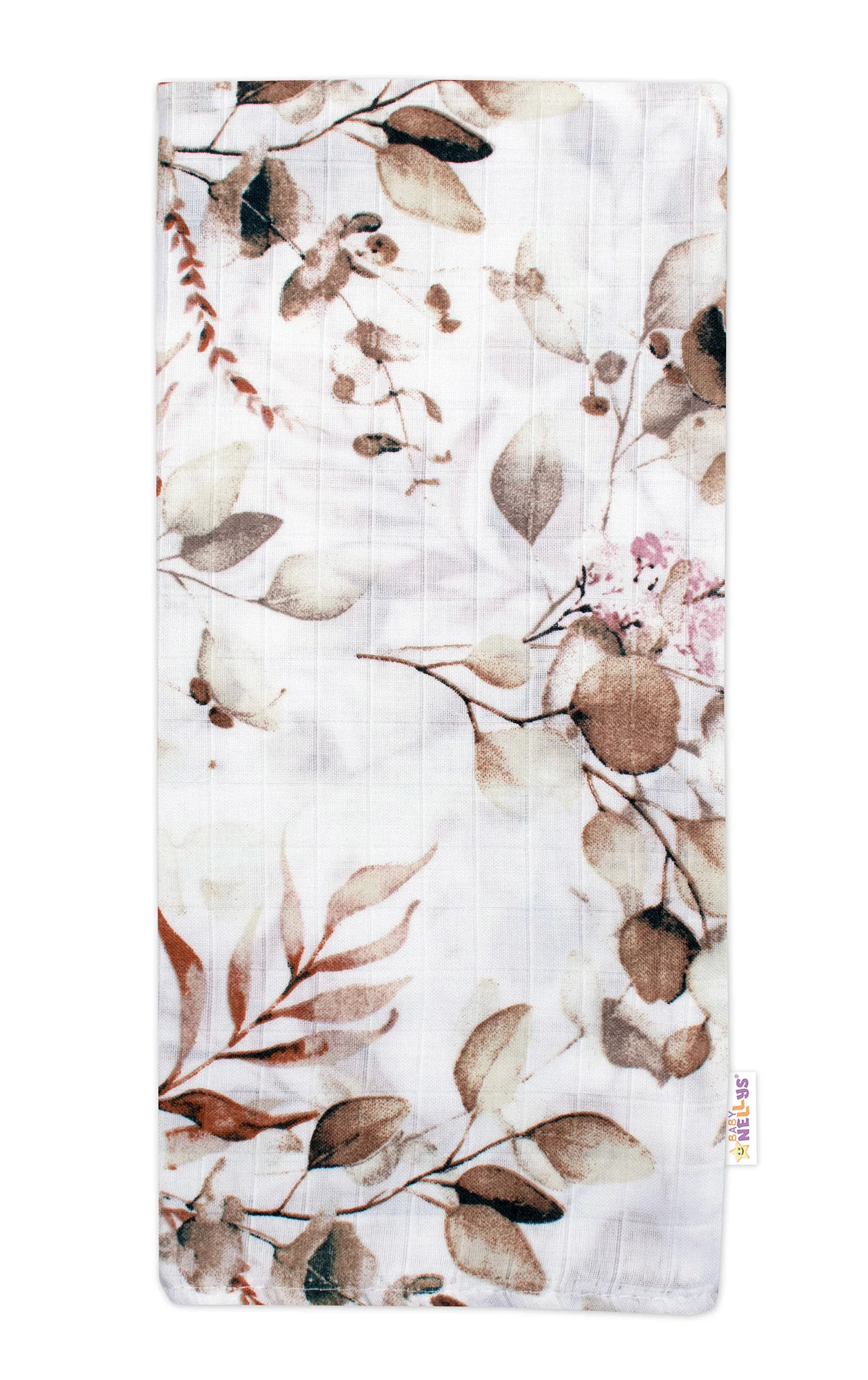 Mušelínové plienky 3ks Lux Baby Nellys - Eukalyptus, 70 x 80 cm, béžová/biela
