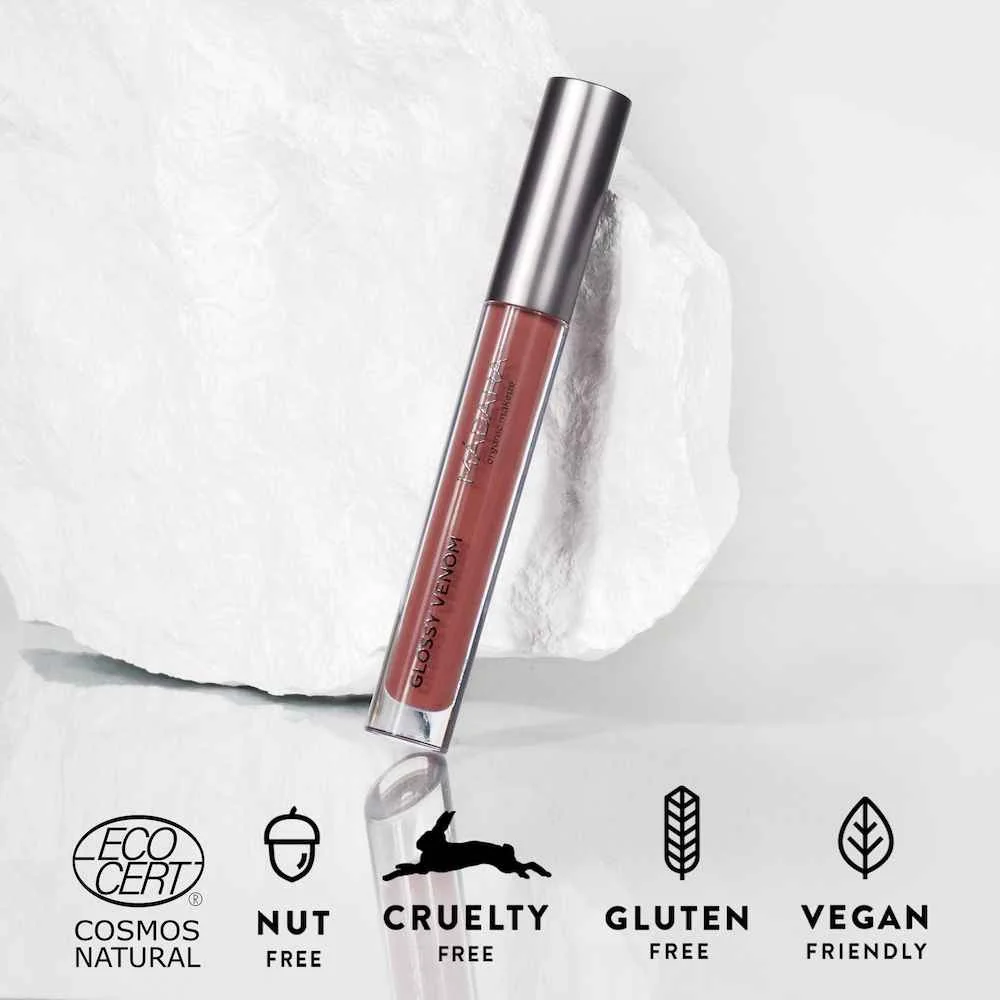 MÁDARA GLOSSY VENOM Hydratačný lesk na pery Magnetic Nude 1×4 ml, hydratačný lesk na pery