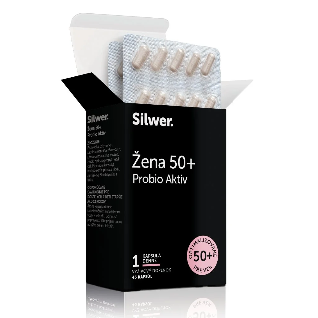 Silwer Žena 50+ Probio Aktiv 45 kapsúl. Črevná a vaginálna mikroflóra, imunita.