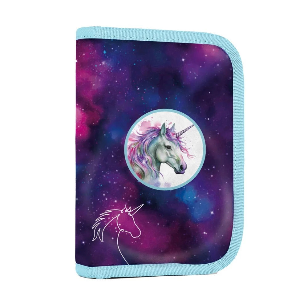 Jednopatrový peračník s 2 chlopňami OXY GO Unicorn prázdny, motív jednorožca