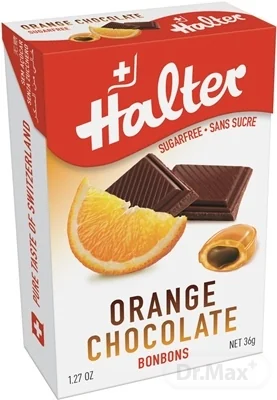 Halter BONBONS Pomaranč s čokoládou 1×36 g, cukríky bez cukru