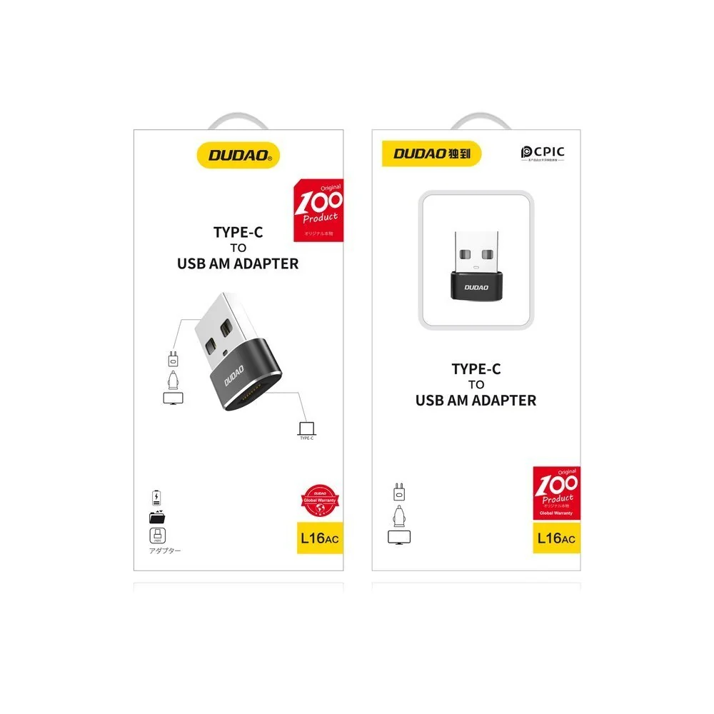 Dudao L16AC adaptér USB-C / USB, čierny