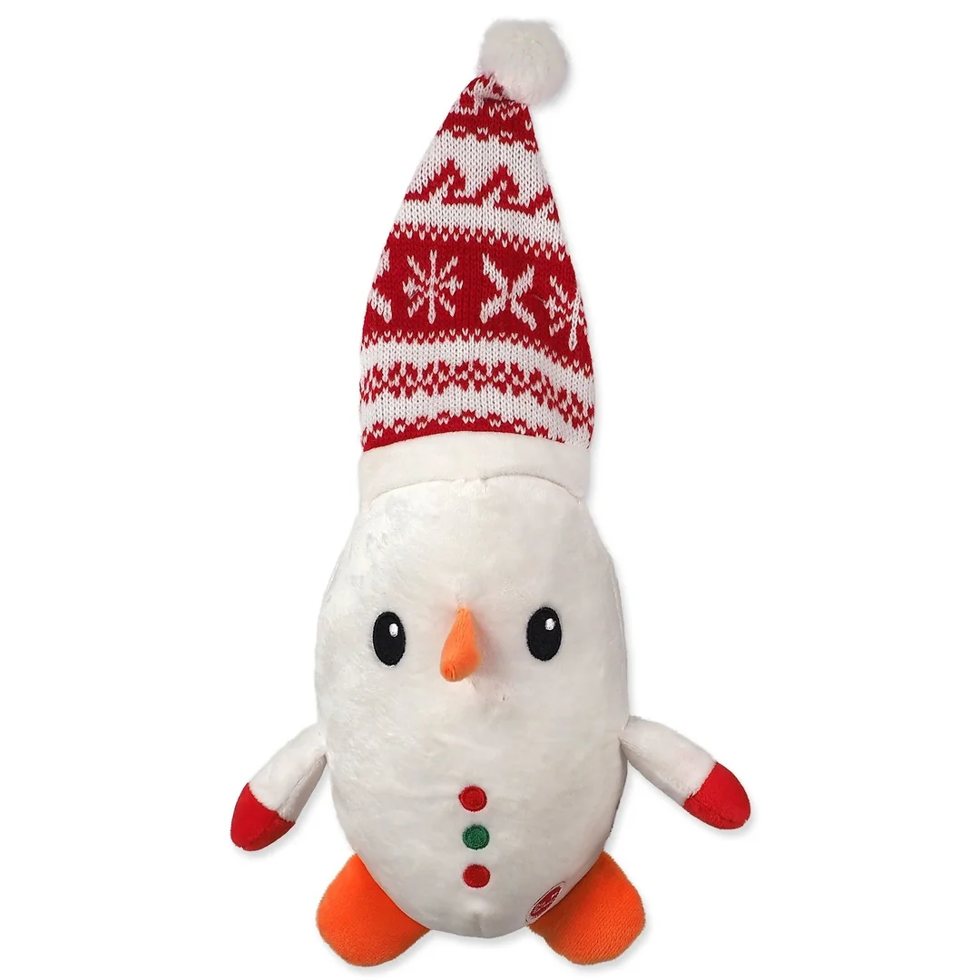 Hračka Dog Fantasy Winter Tale snehuliak s čapicou, pískací 40cm