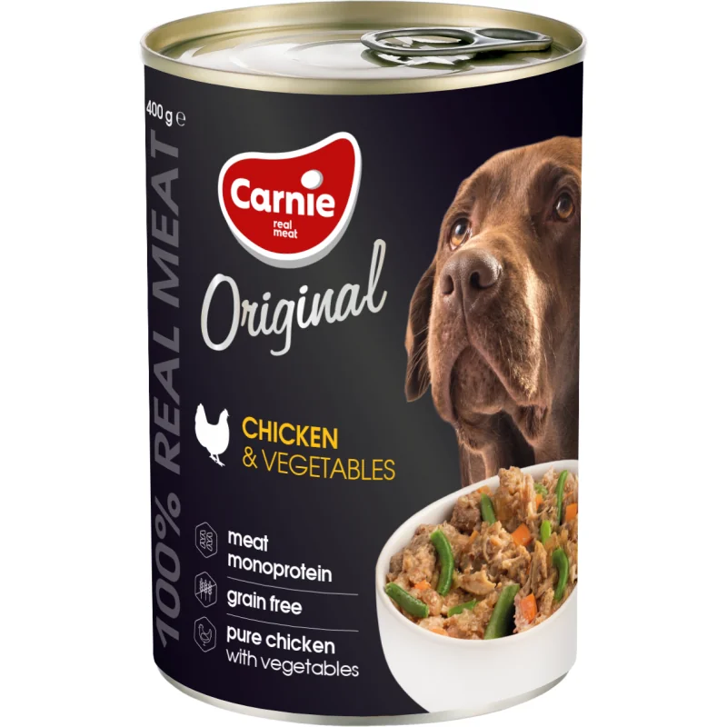 CARNIE ORIGINAL Holistic Dusené kuracie kúsky mäsa so zeleninou 400 g (3496)