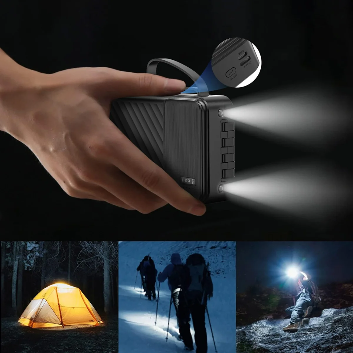 Dudao K11 Pro Power Bank 20000mAh + kábel USB / USB-C / Lightning / Micro USB 10W, biely cro USB 10W, biely
