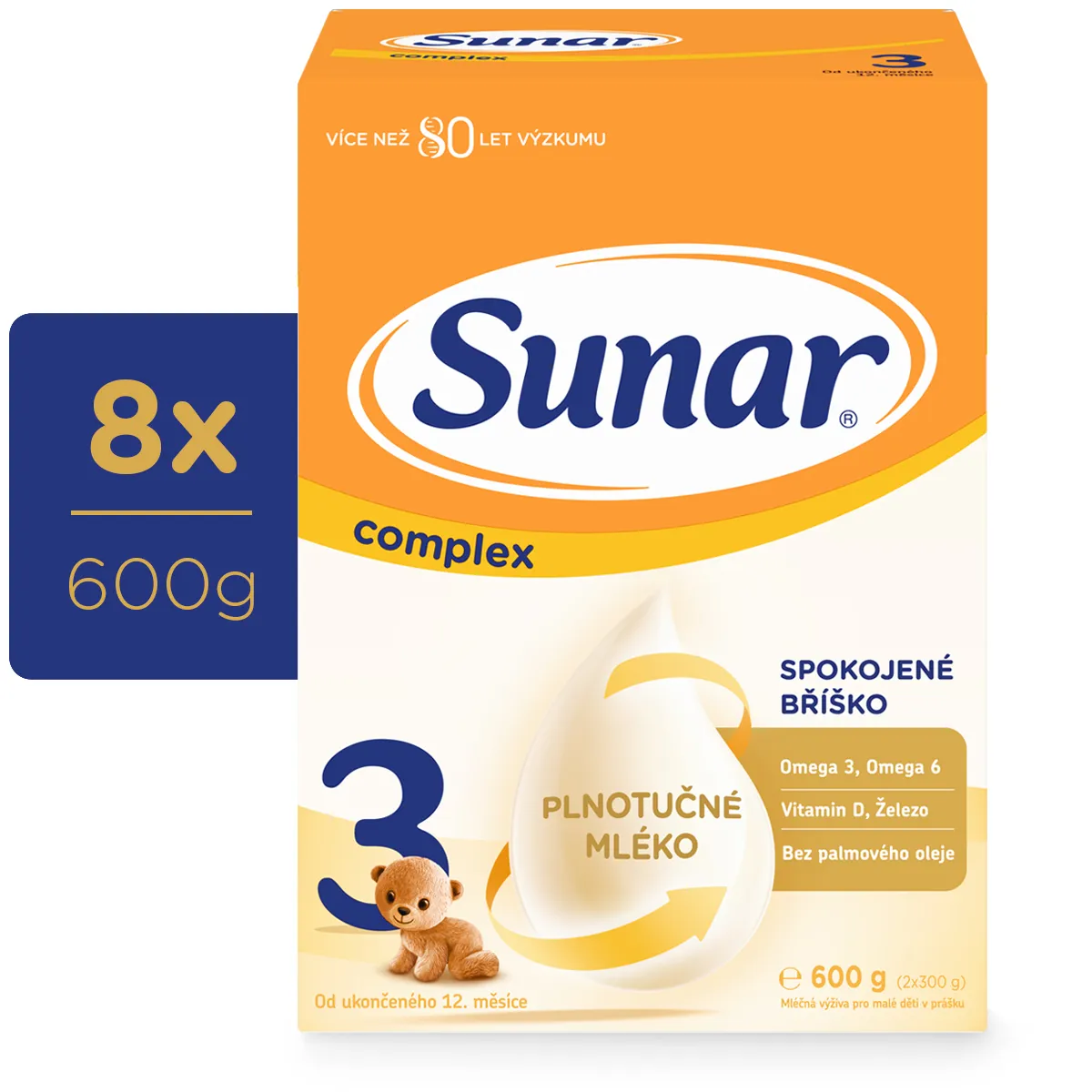 Sunar Complex 3 8×600 g, detská výživa